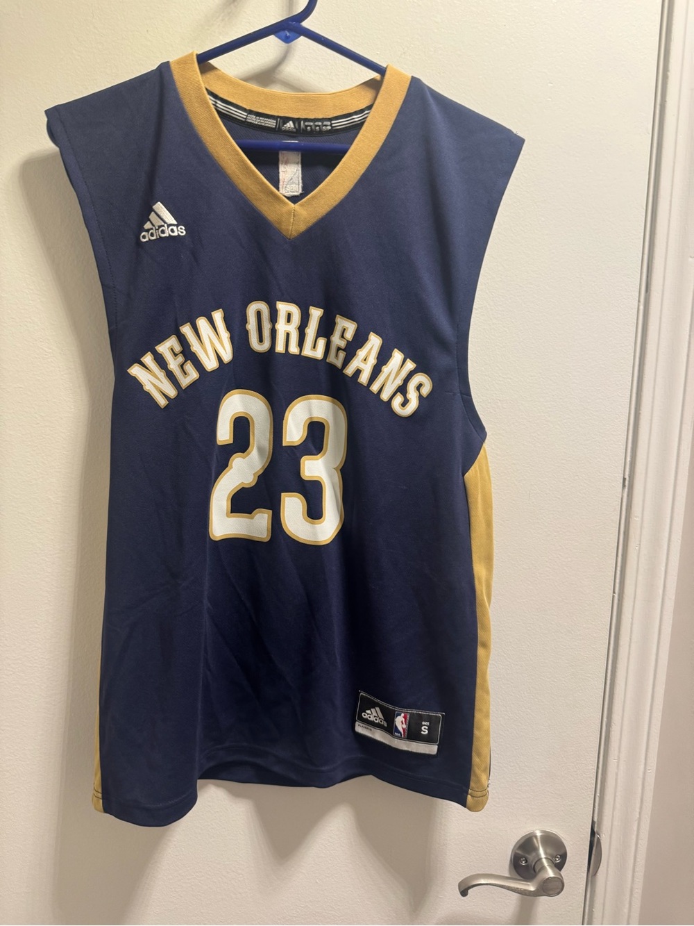 *Adidas New Orleans #23 Davis Navy Basketball Jersey